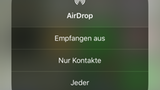 3. Schritt: Hier kannst du nun bestimmen, ob du dein AirDrop ganz deaktivierst, nur für Kontakte sichtbar bist oder doch jedem in deiner unmittelbaren Umgebung angezeigt wirst. 