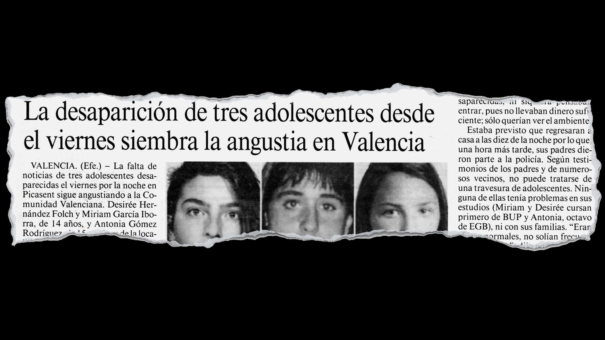 Zeitungsausriss der Meldung der toten Mädchen