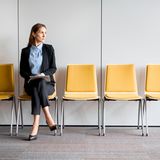 Frau bei einer Bewerbung