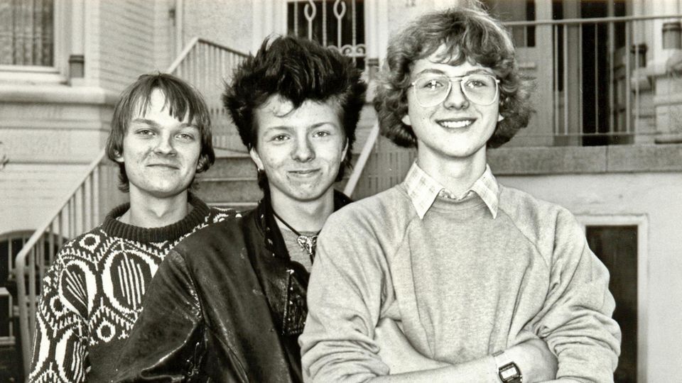 Und so sahen die drei aus, als es damals losging: Jens Wawrczeck (Peter), Oliver Rohrbeck (Justus) und Andreas Fröhlich (Bob)