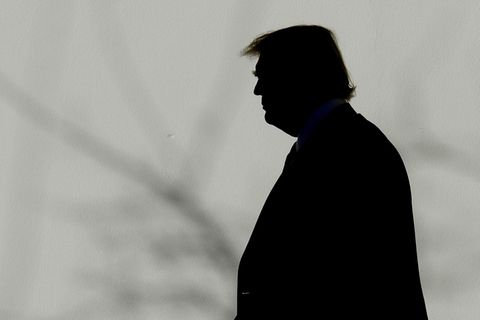 Die Silhouette von US-Präsident Donald Trump