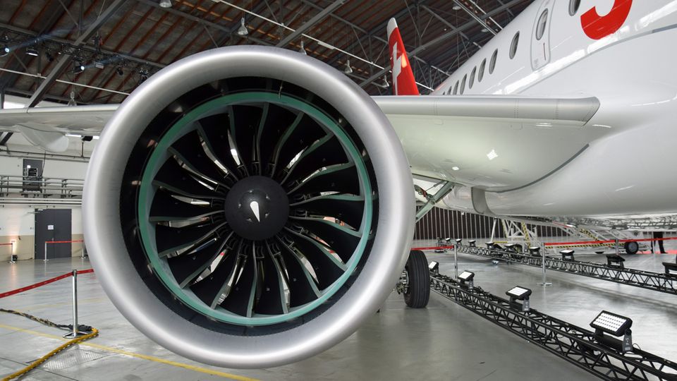 Auf dem Prüfstand: die Triebwerke des Herstellers Pratt & Whitney vom PW1524G am Airbus A220 der Swiss.