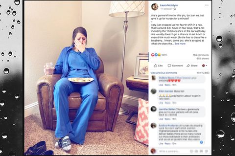 Krankenschwester Caty weint nach einem harten Tag