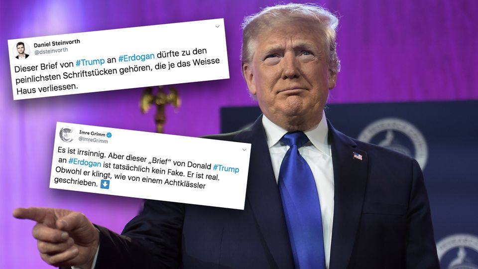 Der Brief von Donald Trump an Recep Tayyip Erdogan sorgt für Spott und Hohn auf Twitter.