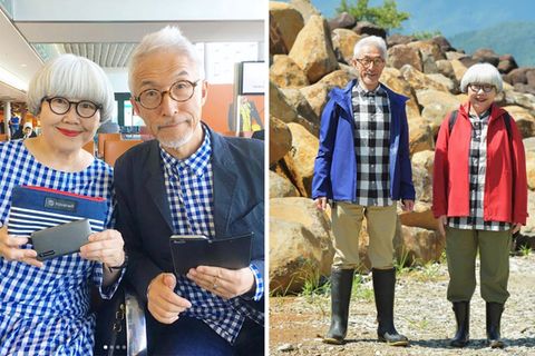 Süß oder spießig?: Partnerlook extrem: Japanisches Ehepaar zieht jeden Tag aufeinander abgestimmte Outfits an
