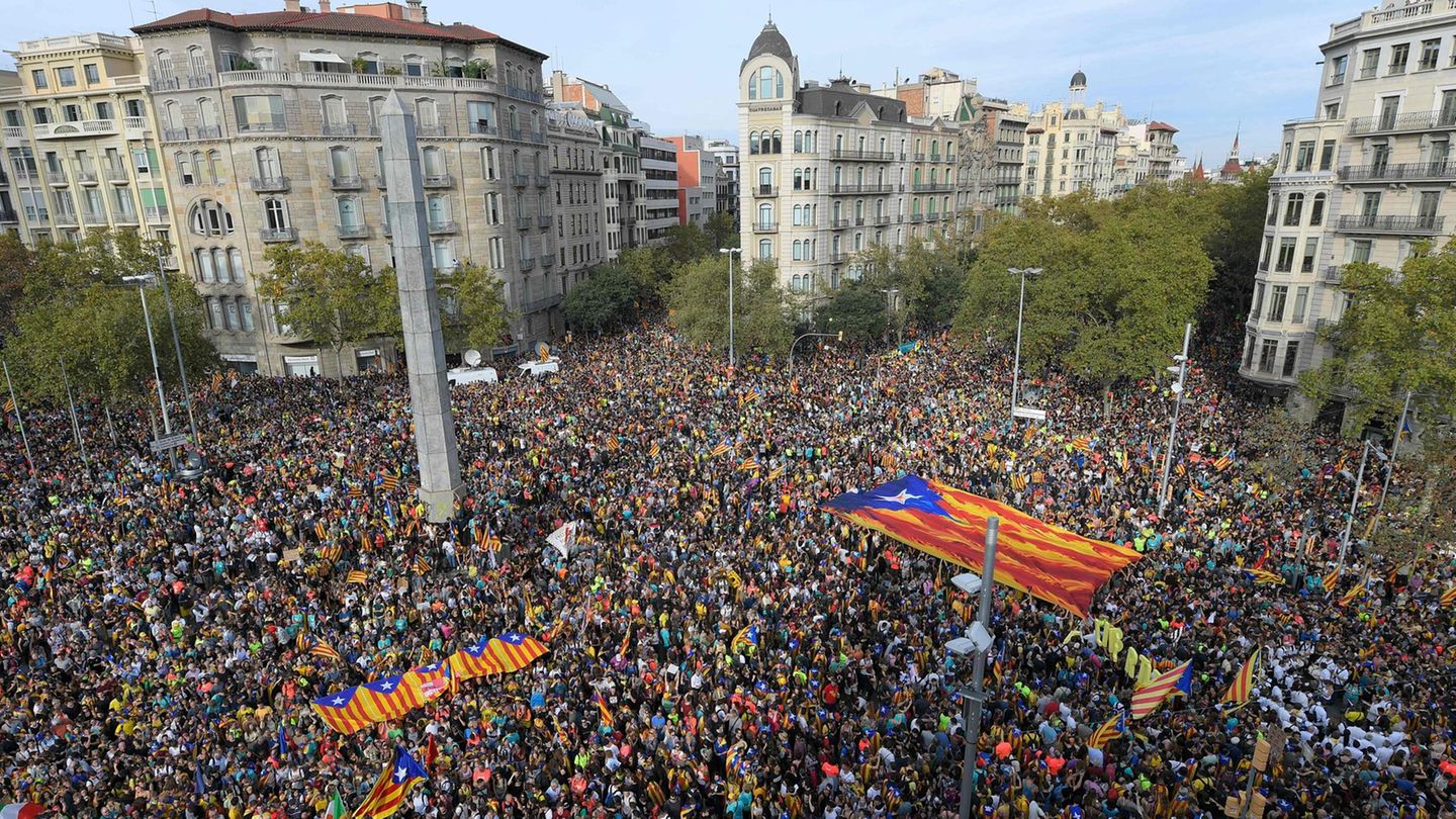 Demonstranten in Barcelona