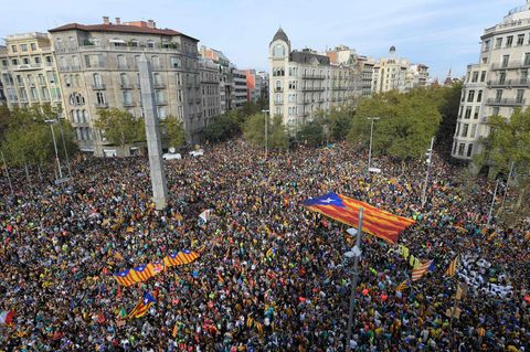 Demonstranten in Barcelona
