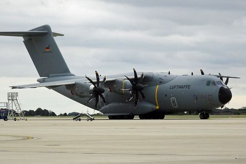 Einer von 31 Airbus A400M, die beim Lufttransportgeschwader 62 in Wunstorf bei Hannover stationiert sind.