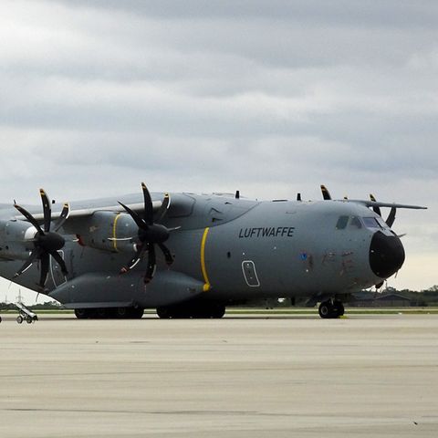 Einer von 31 Airbus A400M, die beim Lufttransportgeschwader 62 in Wunstorf bei Hannover stationiert sind.