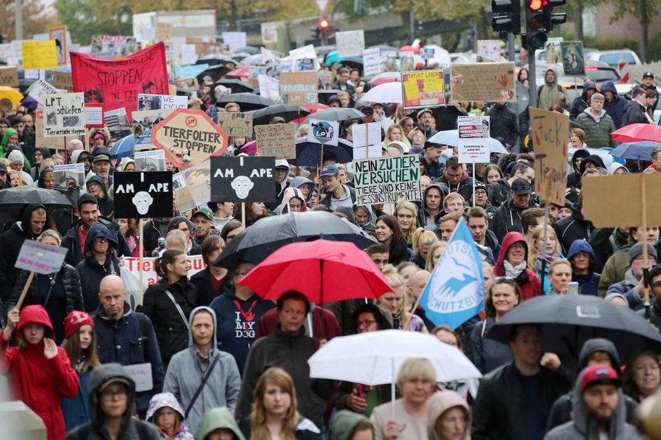 Demo gegen Tierversuche in Hamburg