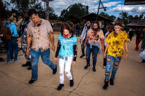 Eine Gruppe zombifizierter Horrorfans in Soltau