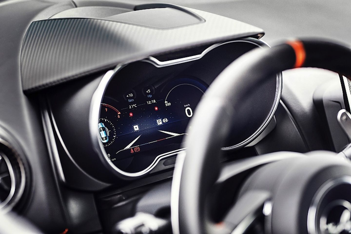 Das Kombiinstrument im Alpine A110S ist rein digital