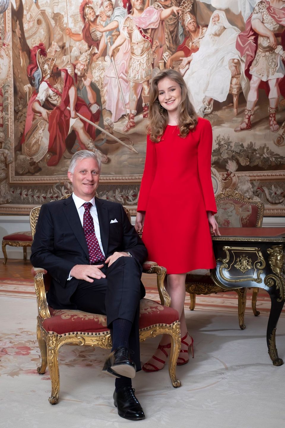 Prinzessin Elisabeth mit ihrem Vater König Philippe Prinzessin Elisabeth mit ihrem Vater König Philippe