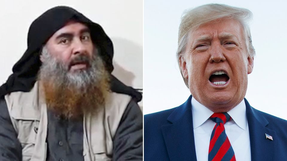 "Unglaublicher Erfolg": US-Präsident Donald Trump (r.) über den Tod von IS-Anführer Abu Bakr al-Bagdadi "Unglaublicher Erfolg": US-Präsident Donald Trump (r.) über den Tod von IS-Anführer Abu Bakr al-Bagdadi