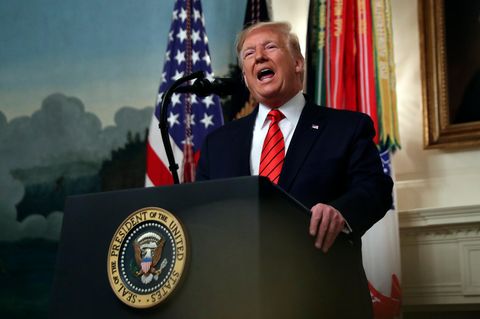 Vor Stolz und Arroganz strotzend: Donald Trump bei der Verkündung von Al-Bagdadis Tod