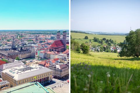 Stadt versus Land: Ob man in der Münchner Innenstadt oder einem Dorf im Thüringer Wald wohnt, macht auch bei den Finanzen einen Unterschied