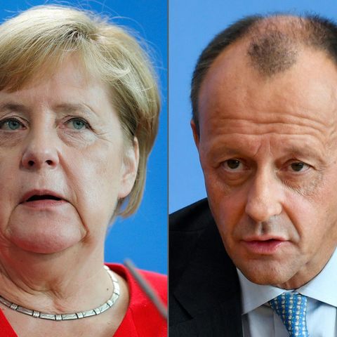 Die Bildcombo zeigt Kanzlerin Angela Merkel und den ehemaligen Ex-Unionsfraktionschef Friedrich Merz