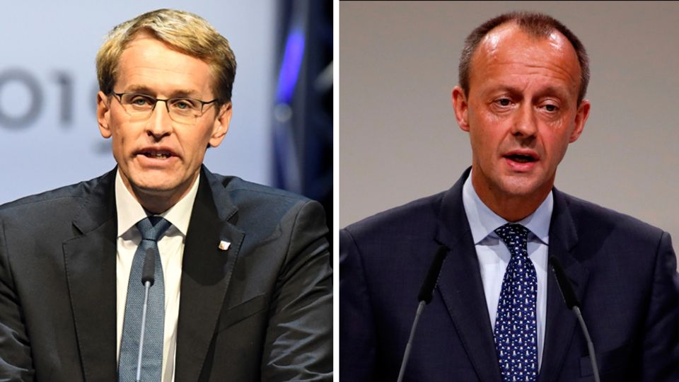 CDU-Politiker Daniel Günther und Friedrich Merz