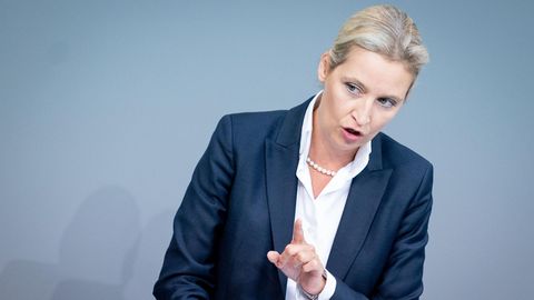 Alice Weidel, Fraktionsvorsitzende der AfD, spricht im Bundestag