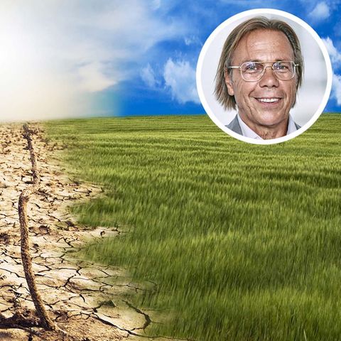 Gegenüberstellung verdorrte Wüste und grüne Wiese