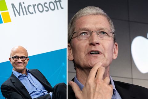 Microsoft-Chef Satya Nadella und Apple-CEO Tim Cook
