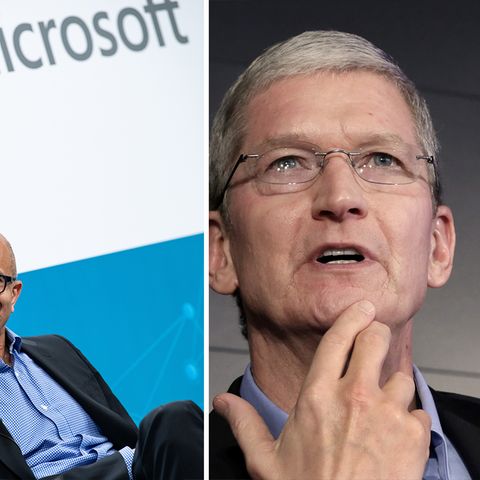 Microsoft-Chef Satya Nadella und Apple-CEO Tim Cook