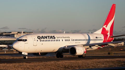 Eine Boeing 737-800 NG der australischen Airline Qantas, die 33 Maschinen diesen Typs überprüft
