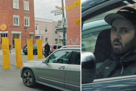 Collage: Auto und Autofahrer