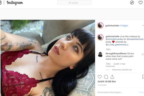 Instagram Screenshot von Charlotte Sartre