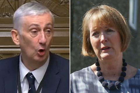 Der Labour-Abgeordnete Lindsay Hoyle und die dienstälteste Parlamentarierin Harriet Harman