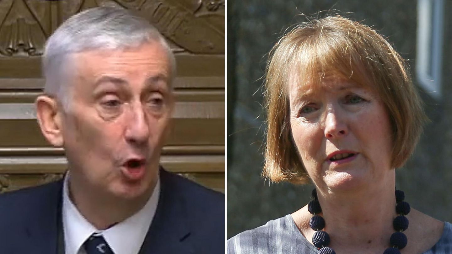 Der Labour-Abgeordnete Lindsay Hoyle und die dienstälteste Parlamentarierin Harriet Harman