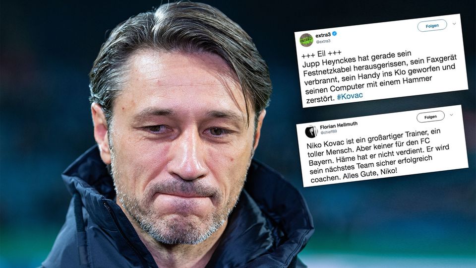 Collage: Niko Kovac und Kommentare von Twitter Collage: Niko Kovac und Kommentare von Twitter
