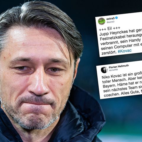 Collage: Niko Kovac und Kommentare von Twitter
