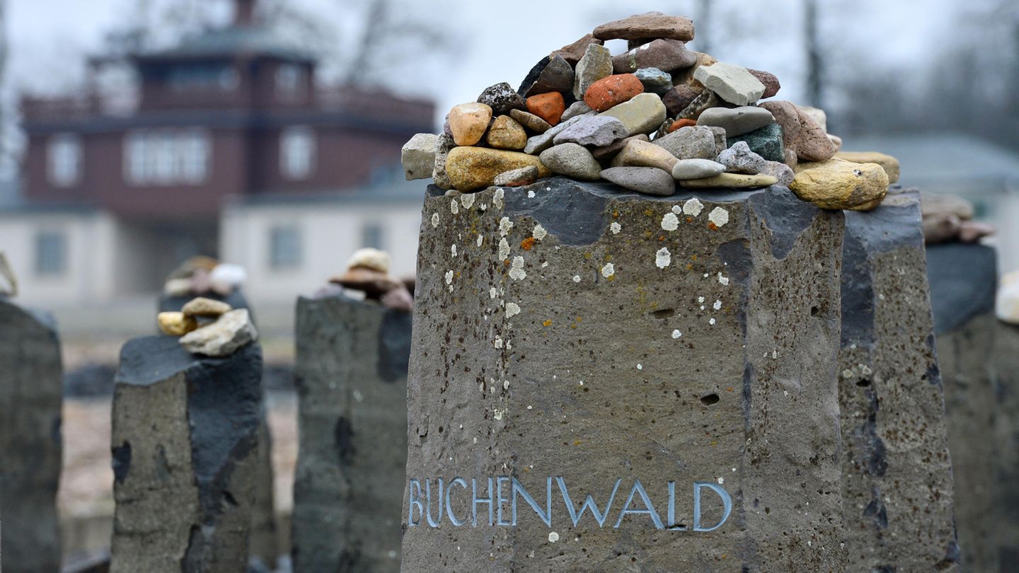 Gedenkstein im ehemaligen KZ Buchenwald
