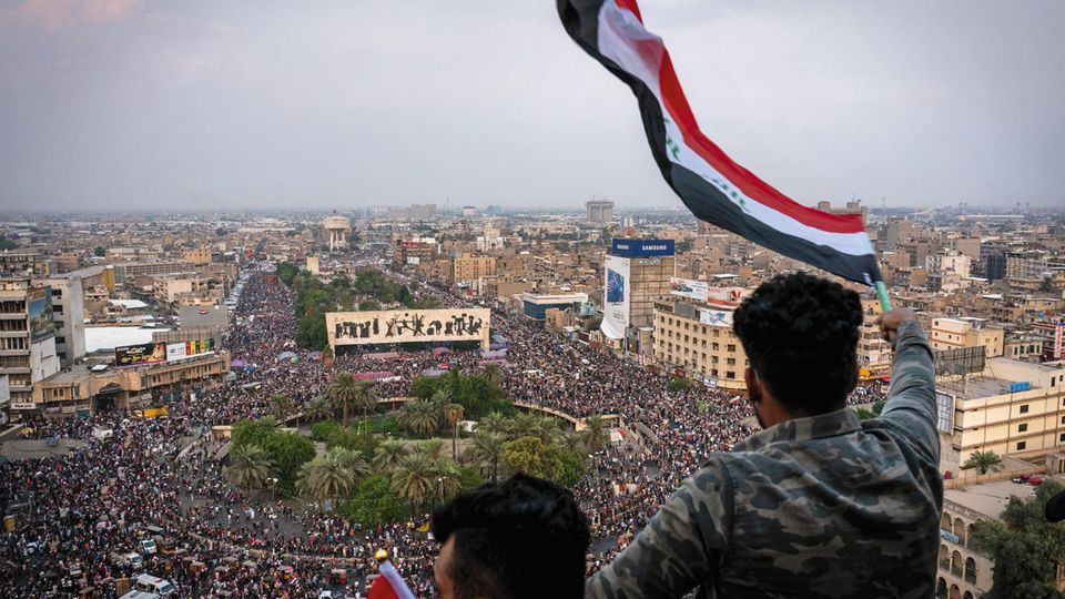Der Tahrirplatz in Bagdad am 29.10.2019
