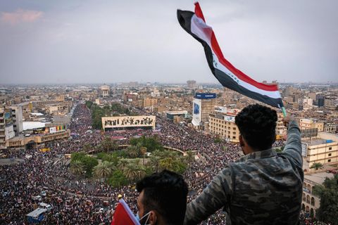 Der Tahrirplatz in Bagdad am 29.10.2019