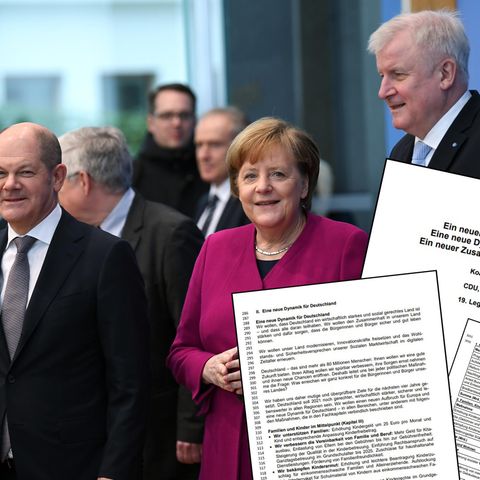 Vizekanzler Olaf Scholz (SPD), Bundeskanzlerin Angela Merkel (CDU) und Bundesinnenminister Horst Seehofer (CSU, v. l.)