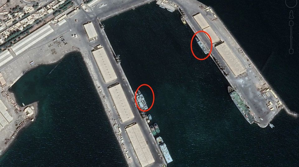 Ein Luftbild des Hafens von Assab vom November 2018