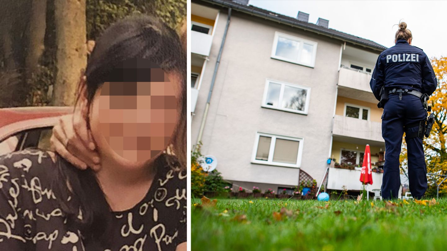 Festgenommene 15-Jährige; Polizeibeamtin am Tatort in Detmold