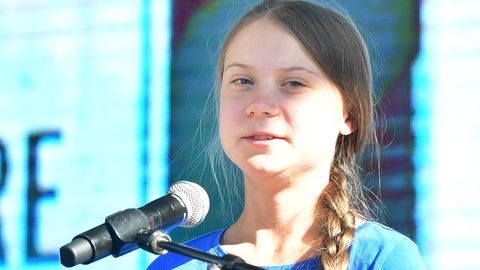 Greta Thunberg während eines Klimastreiks in Los Angeles