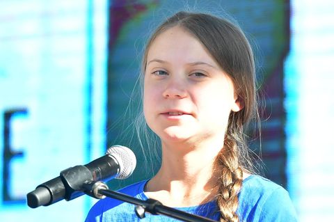 Greta Thunberg während eines Klimastreiks in Los Angeles