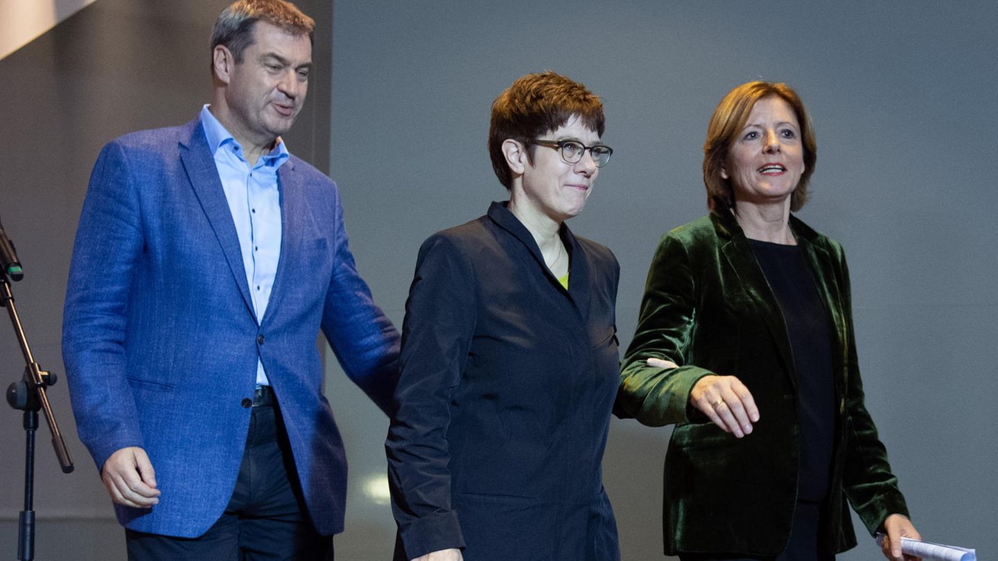 Grundrente-Kompromiss: Markus Söder, Annegret Kramp-Karrenbauer und Malu Dreyer sind zufrieden
