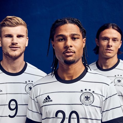 Drei deutsche Kicker im neuen Dress: Timo Werner, Serge Gnaby und Nico Schulz (v.l.)