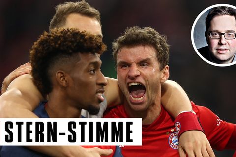 Hier feiern Coman, Neuer und Müller (v.l.)
