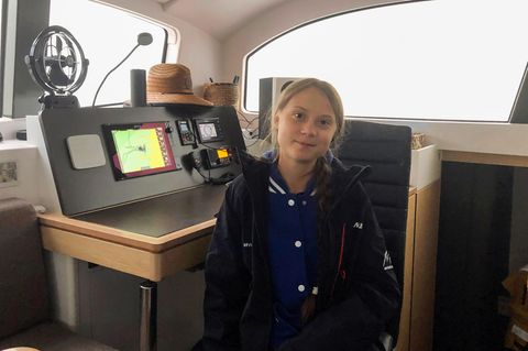 Greta Thunberg an Bord der "Vagabonde"