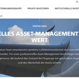 Aktuelle Website der Dr. Peters Group: Hier wird noch mit einem Foto eines Airbus A380 geworben, der an Singapore Airlines vermietet war. Dabei wird die Maschine längst abgewrackt.