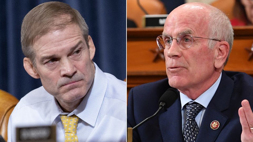 Jim Jordan (l.) und Peter Welch bei der Anhörung im US-Kongress