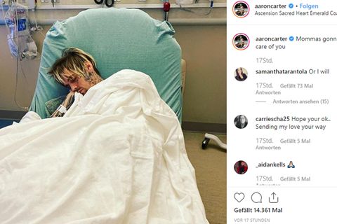 Instagram Post: Aaron Carter im Krankenhaus