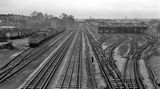 Die Aufnahme von 1962 zeigt das Depot von Highgate mit einem Kohlehof auf der linken Seite.