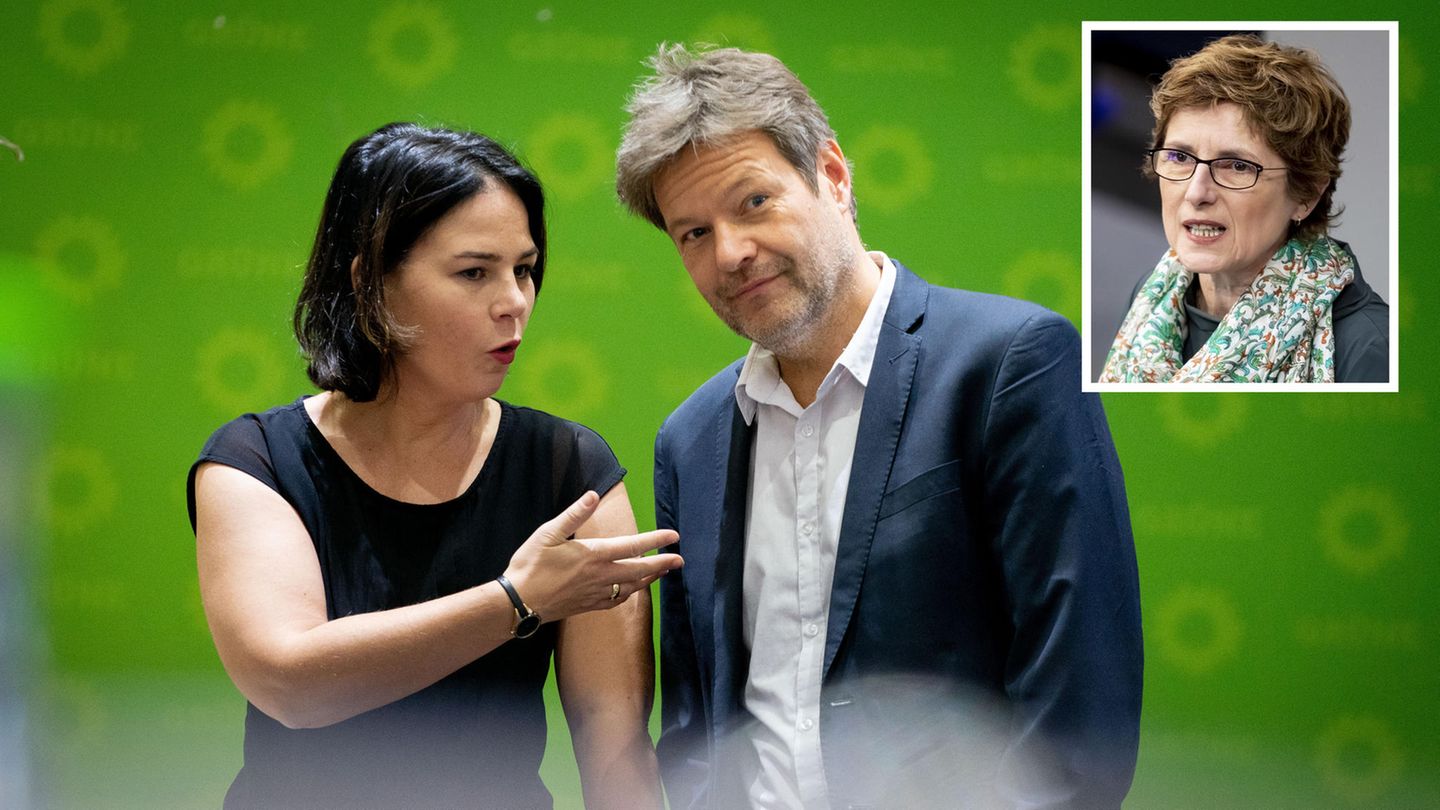 Grünes Führungsduo Baerbock und Habeck das grüne Führungsduo Baerbock/Habeck wurde wiedergewählt und auch von Britta Haßelmann unterstützt